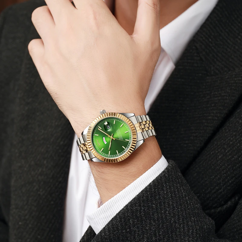 High Quality Watch Promotion Price Business Leisure Day Week Dual Calendar Display Luminous Men's Waterproof Quartz Watch