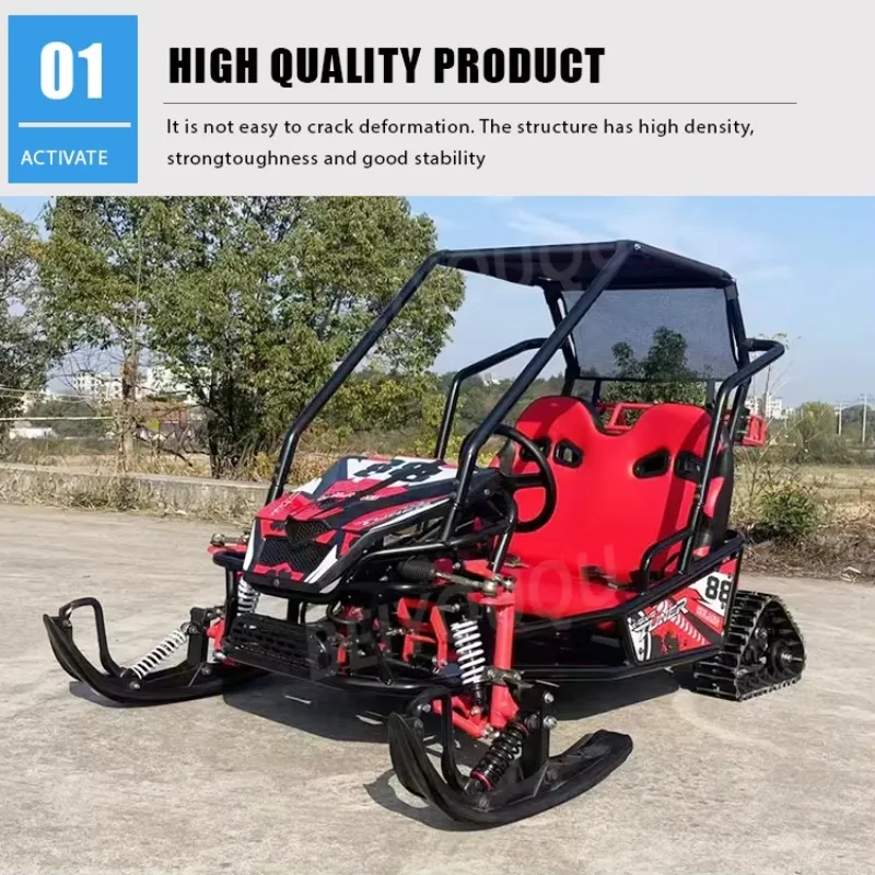 Factory Price Snow Mobile Go Kart Snowmobile Vehicle Kids Electric Go Kart with 2seats