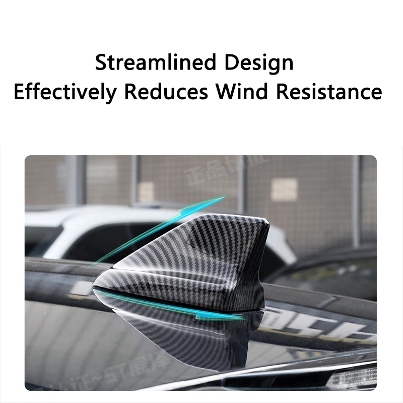 

QHCP Shark Fin Antenna Decoration Cover ABS Carbon Fiber Car Shark Fin Antenna Covers For Ford Mustang 2024 Exterior Accessories