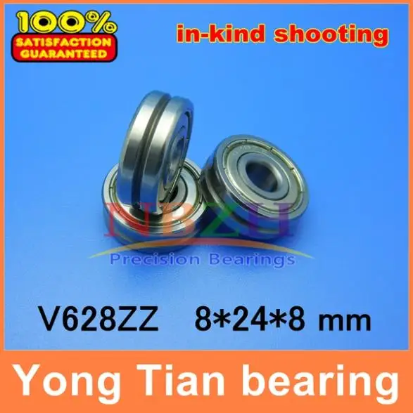 NBZH bearingV 628ZZ Outer Ring V Grooved Straightener Guide Wheel Bearings  8 * 24 * 8 Mm Pulley Bearings V Groove Width 1.5 Mm