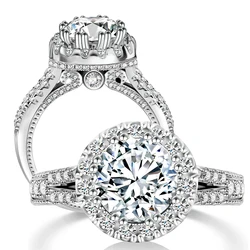 Luomansi Woman Ring Silver 1 / 2 Carat D VVS Moissanite with Certificate Super Flash S925 Jewelry Wedding Party Gift