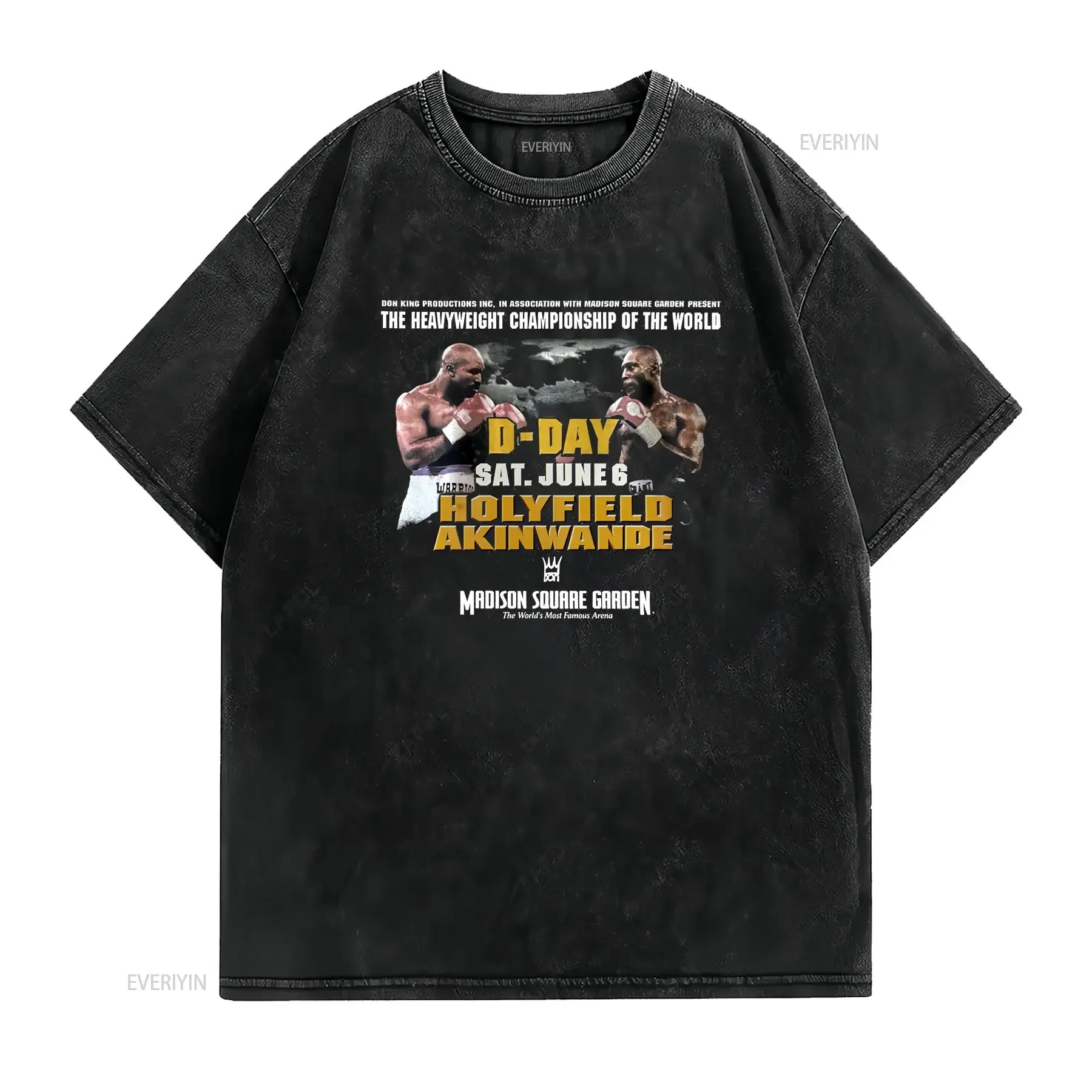 Holyfield Vs Akinwande Don King Boxing FighT T Shirt Adult S 5XL 8D677 vintage Washed streetwear graphic Stylish fashion