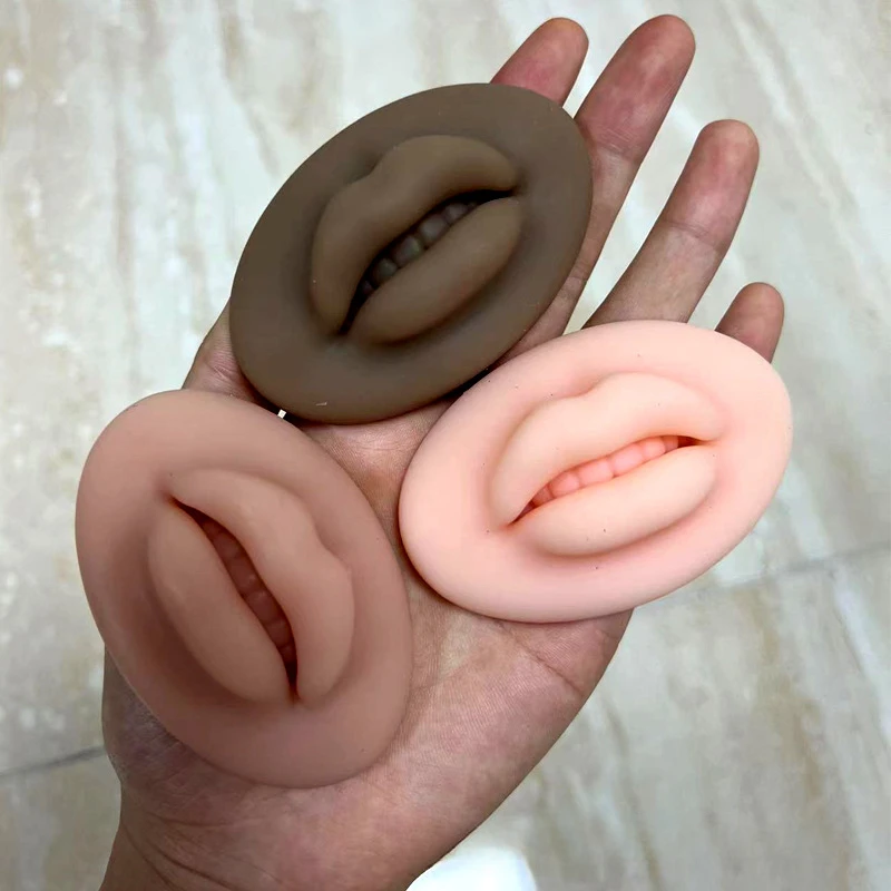 

Tattoo Practice Lips Open Mouth Model Silicone Realistic Module Facial 3d Fake Skin Cosmetic Lips Training for Permanent Makeup