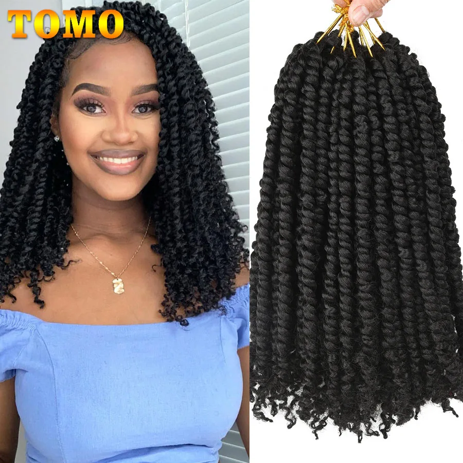 TOMO-Passion Twist Crochet extensões de cabelo para mulheres, pré-looped, tranças sintéticas de crochê, Ombre, Bohemian Trança, 12 polegadas, 18 polegadas, 24 polegadas