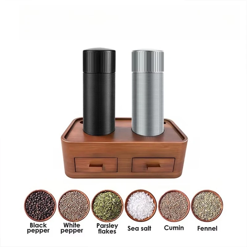 Salt and Pepper Grinder Set 8 Inch Manual Ceramic Grinder Set