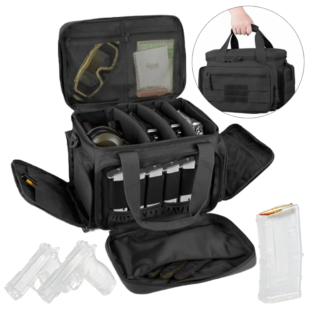 Taktyczna torba na pistolet, futerał do przechowywania broni, etui na magazynki, torba na strzelnicę, torba na pistolet na ramię, torba do noszenia w ręku, organizer EDC, etui Molle.