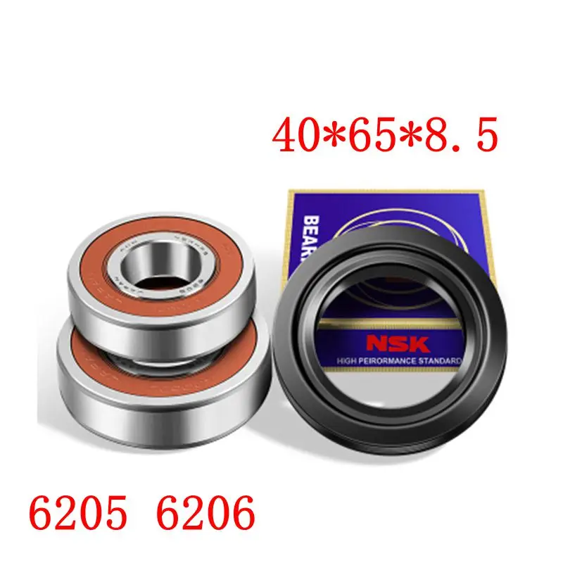 

For Sanyo Whirlpool drum washing machine Water seal（40*65*8.5）+bearings 2 PCs（6205 6206）Oil seal Sealing ring parts