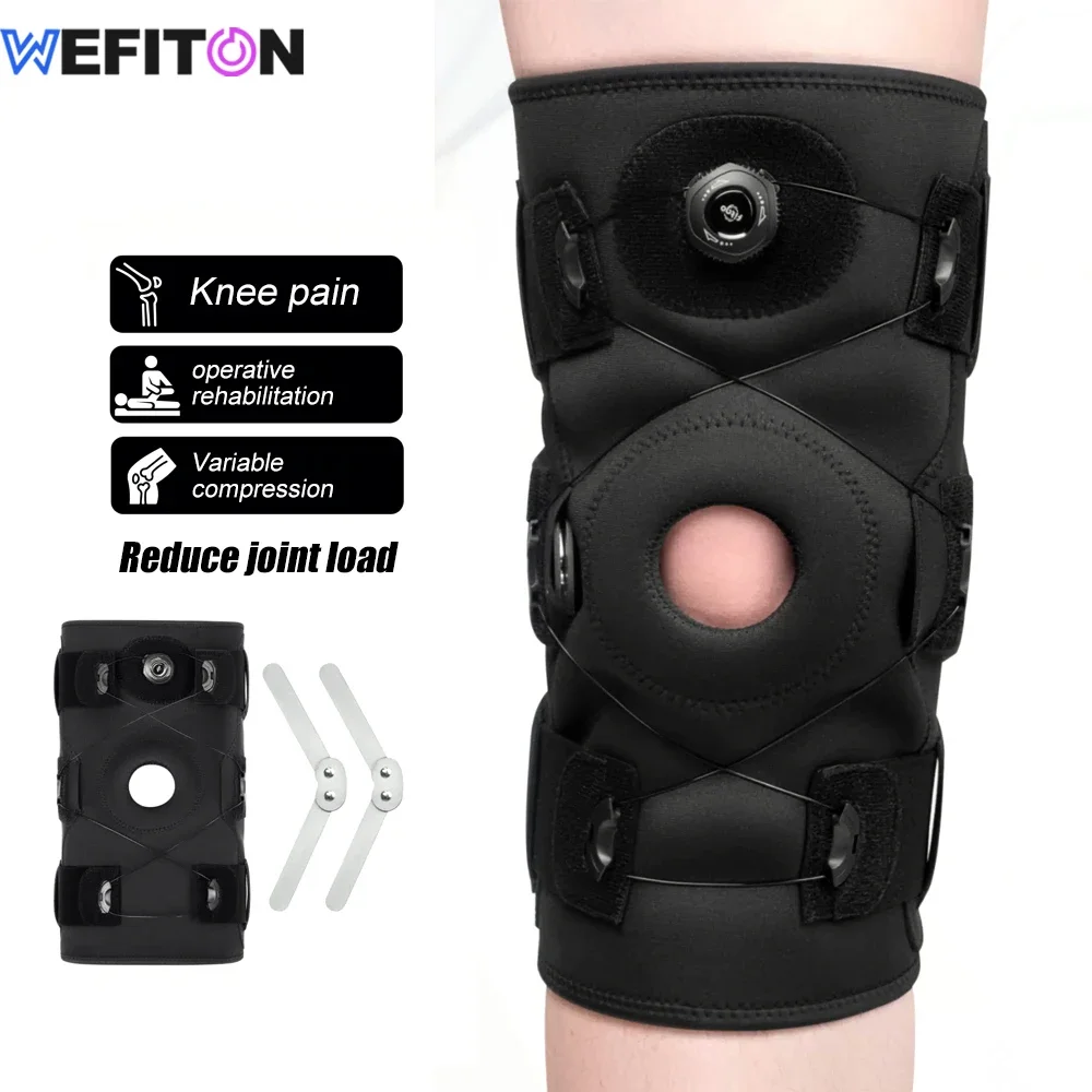 1PCS Hinged Knee Brace for Meniscus Tear, Adjustable Support for Knee Pain with Hinges & Built-in Side Stabilizers for ACL MCL