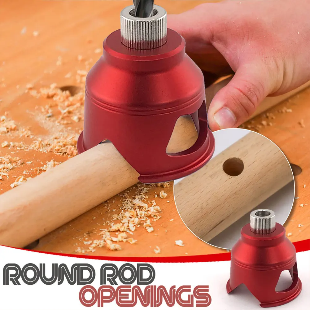 

Vertical Punching Locator with 2-10MM Drill Bushing Aluminum Alloy Round Dowel Vertical Drill Guide for DIY Connection Tool