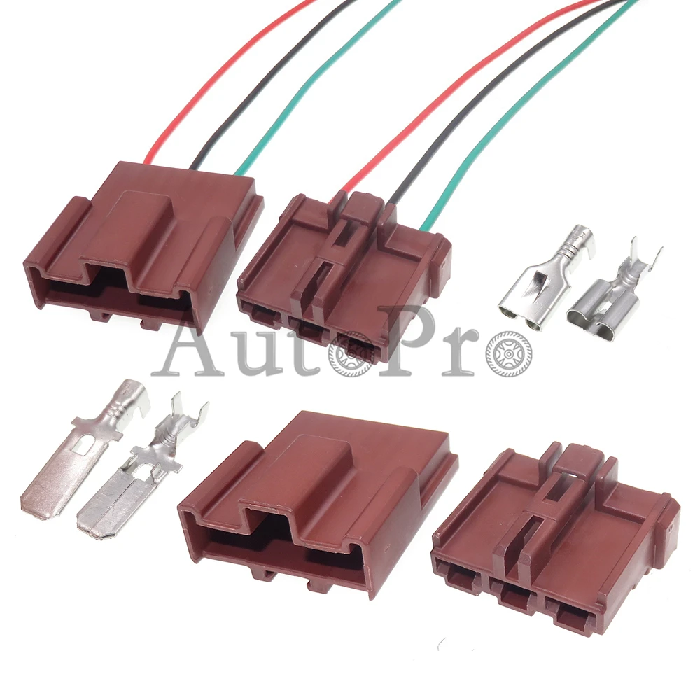 1 Set 3 Hole 6098-0222 AC Assembly Auto Modification Plugs 6098-0220 Male Female Docking Connector Car Wiring Terminal Socket