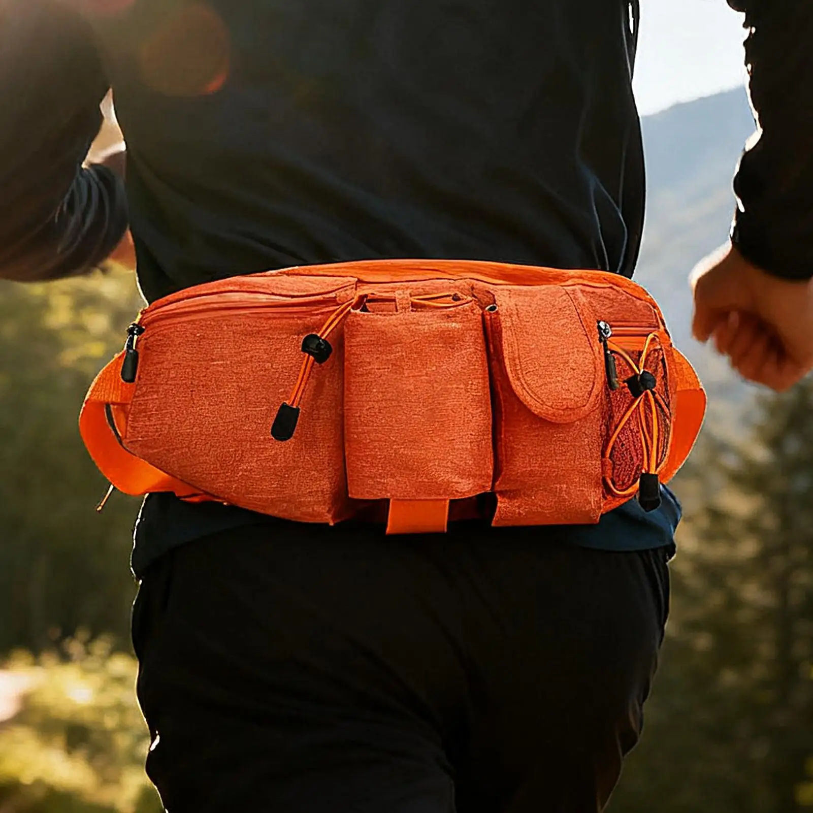 

Running Bag Adjustable Zippered Waist Pouch Running Belt Waist Pack For Cycling Workout Walking Travel Camping Biking Gym