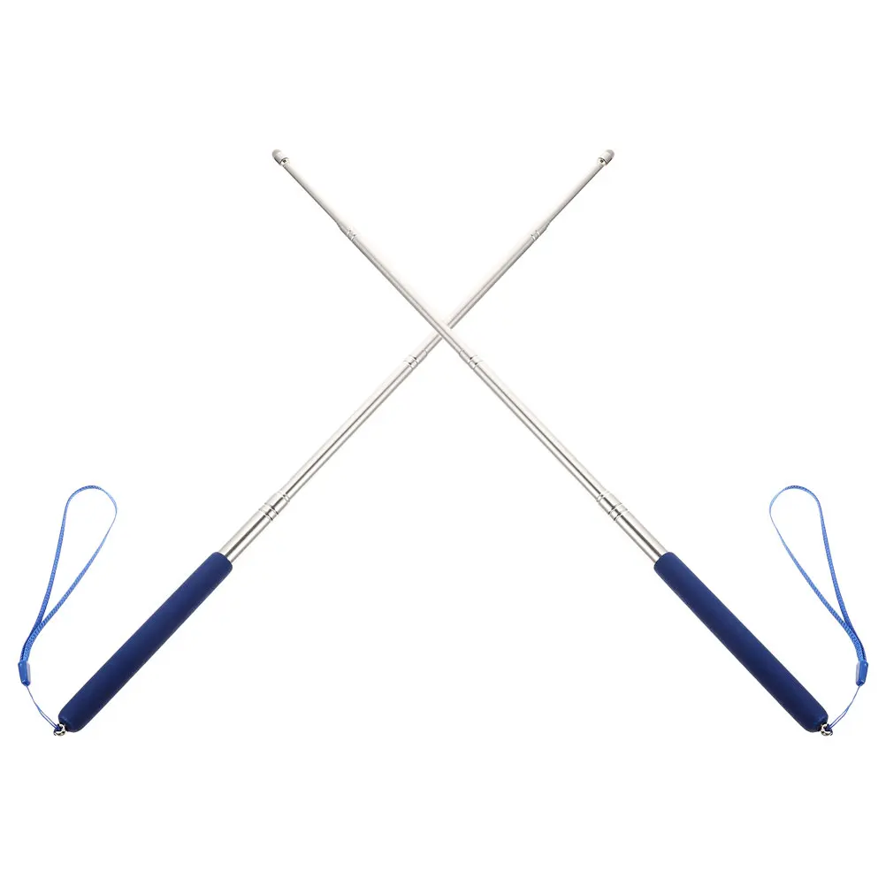 

2pcs Stainless Steel Telescopic Teacher Pointer Stick Extendable Classroom Teaching Tool Adjustable Lightweight