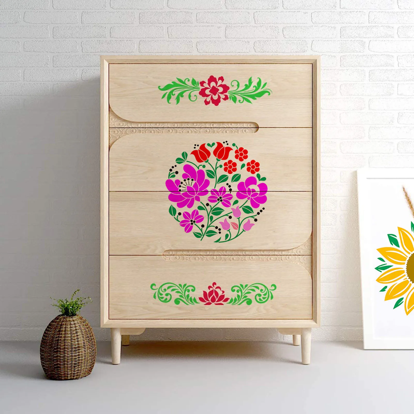 DIY Flower Fast Drawing Stencil DIY Small Drawing Template Stencil for Crafts Wall Canvas Fabric Paper DIY