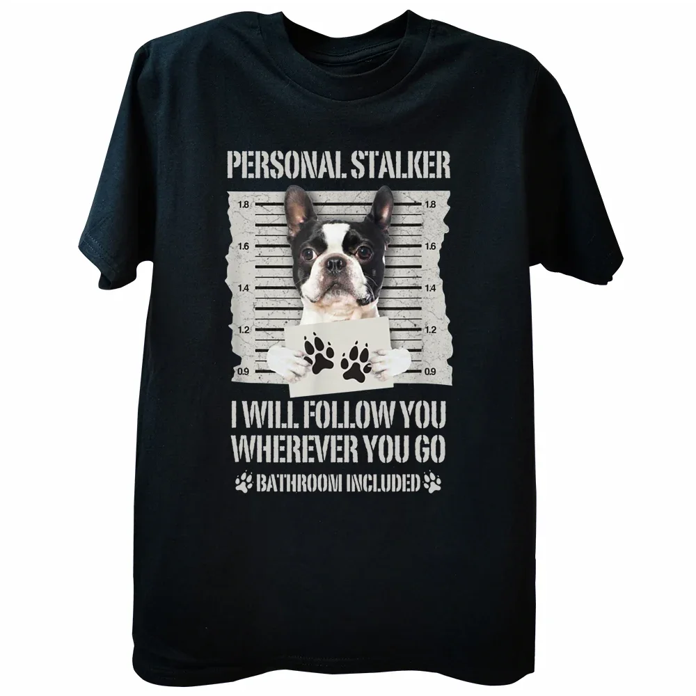 Camisetas divertidas y personales de Boston Terrier, ropa informal de algodón con gráficos, regalos de cumpleaños de manga corta, camiseta de estilo veraniego, ropa para hombre