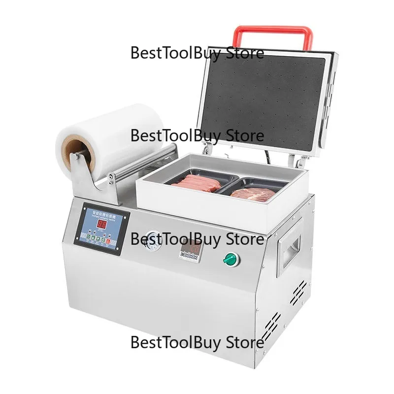 

For Cake Sandwich Soft Food Trays-Fast Food Tray Sealing Fresh Meat Seafood Air Sucking Vacuum Packaging Machine