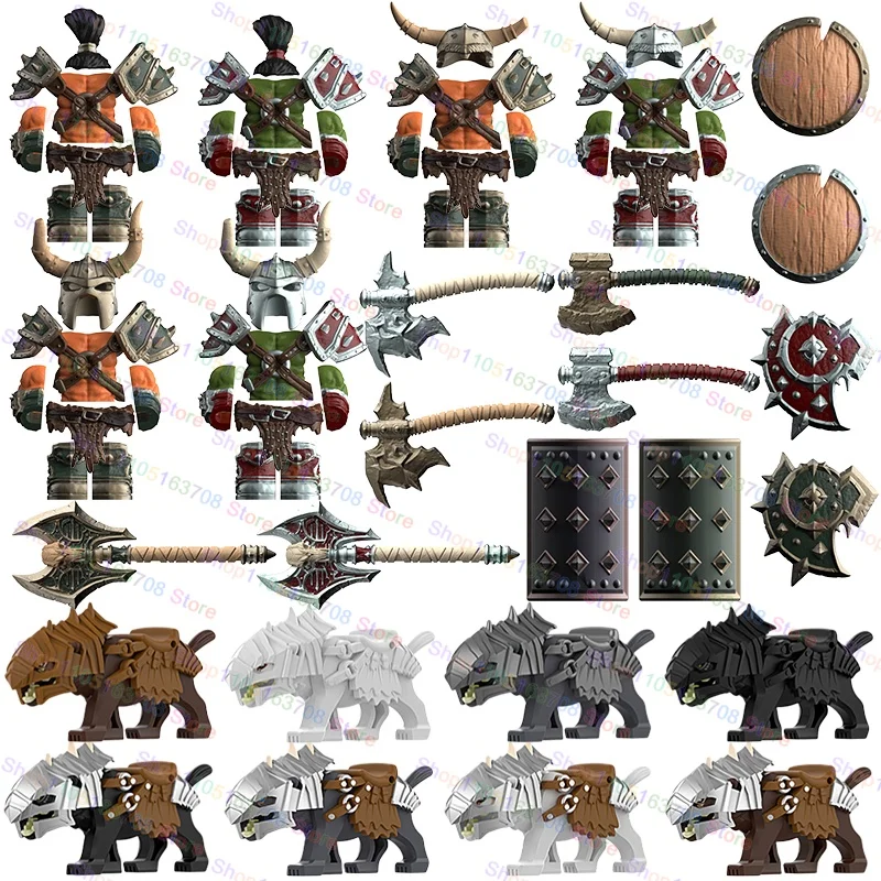 

DT8905 Средневековый рыцарь Орк Warcraft Орк Щит Меч Мини Фигурка Строительный блок Аксессуары Игрушка Строительный блок Игрушки