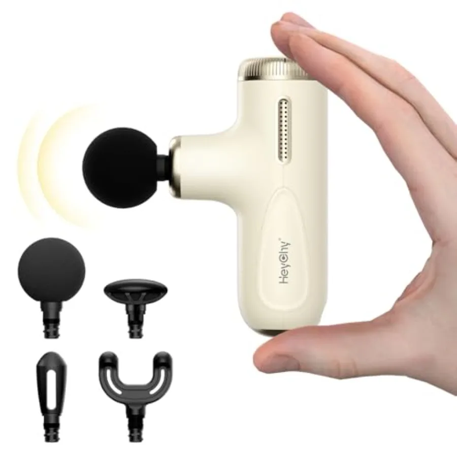 Super Mini Massage Gun for home gym office use ABS+silicone Pearl White ultra-quiet deep tissue relief with adjustable amplitud