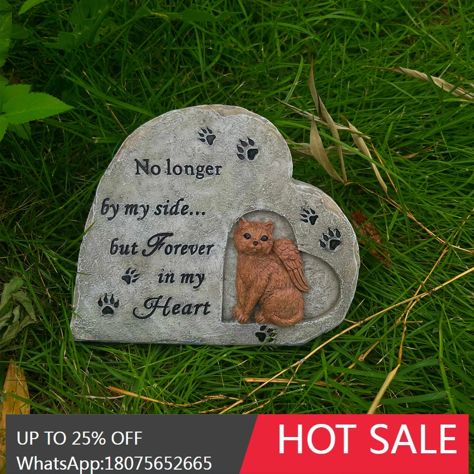 MJY Heart-Shaped Pet Outdoor Kitten European and American Garden Small Animal Memorial