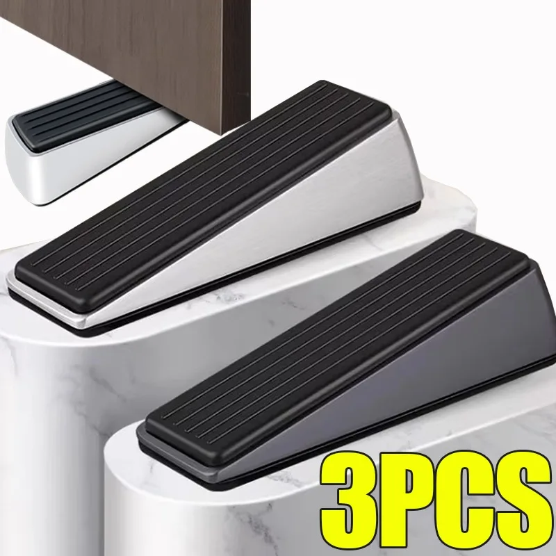 1/3pcs Door Stop No-drill Heavy Duty Safety Wedge Stop Silent Collision Buffer Window Retainer Office Door Fixing Protector Tool