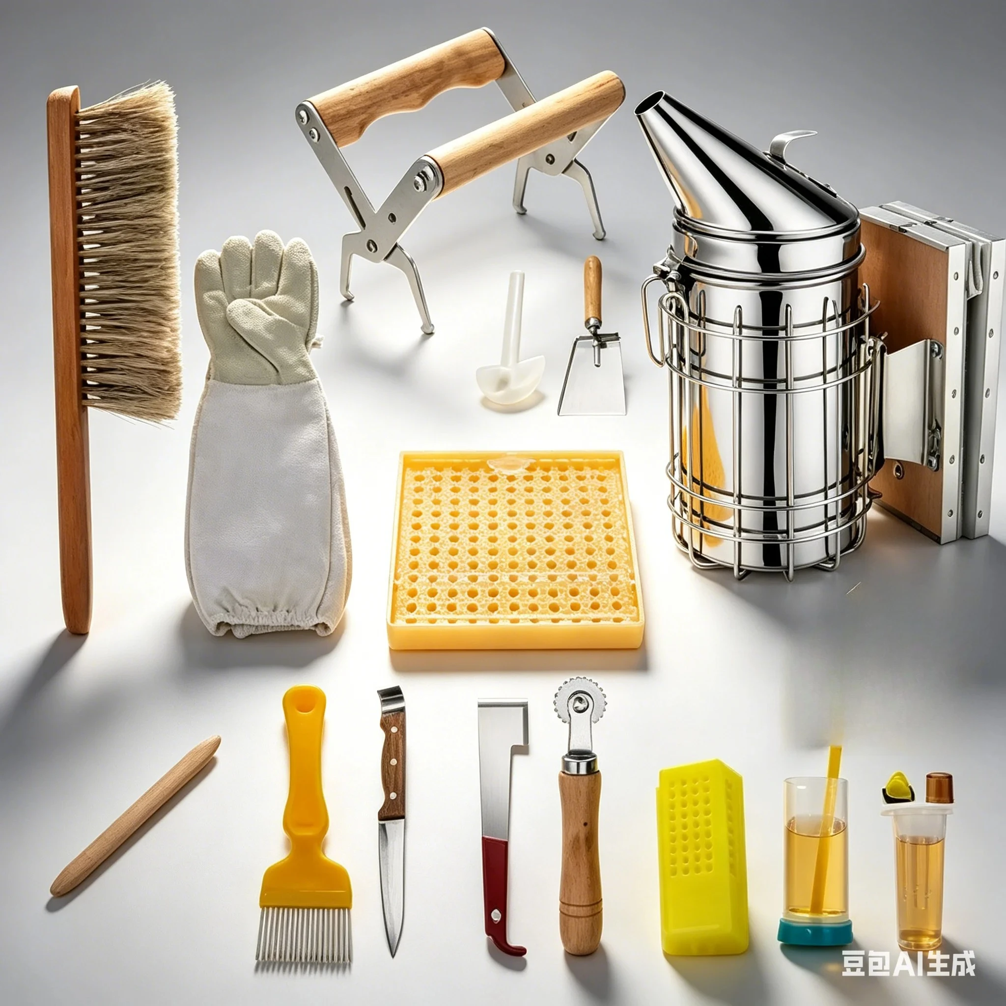 15 in 1 Professional Beekeeping Equipment Kit, Stainless Steel Smoker & Beekeeper Tool Set for Beehive Maintenance