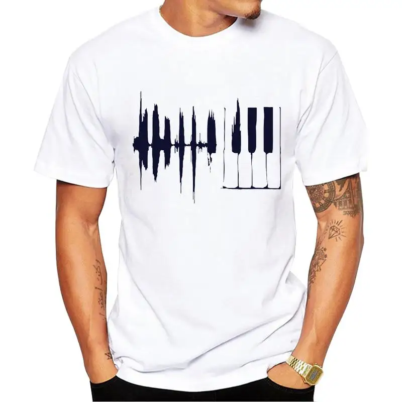 

FPACE Geometric Men T-Shirt 2019 Fashion Piano Printed Short Sleeve Tshirts Summer Casual Tops Tees