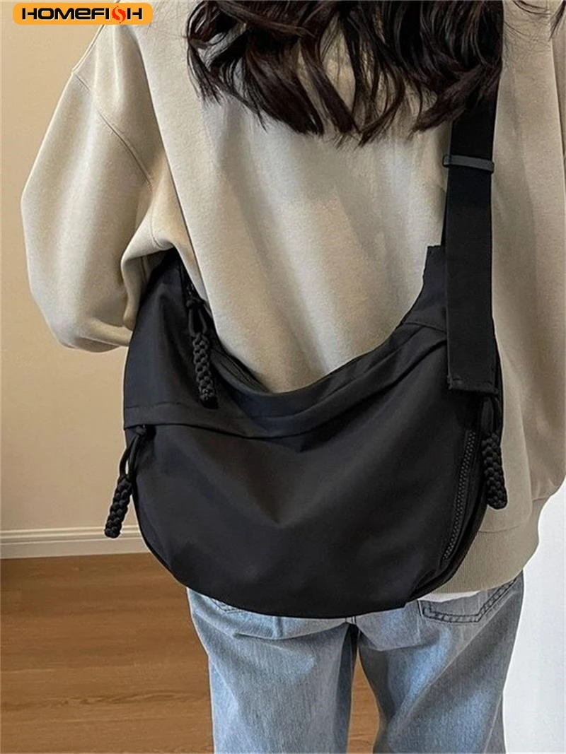 HOMEFISH 2026 New Fashion Large Capacity Casual Nylon Women Shoulder Bag Korean Style Hobos Bag Youth Crossbody Shoulder image 6