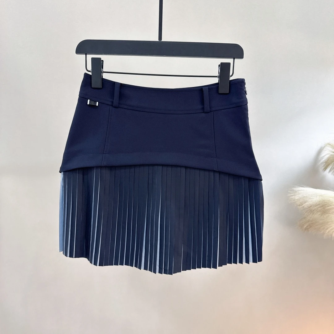 Women's Golf Pleated Skort 2026 Fall New Korean Style High Waist Versatile Slimming Sporty Outdoor Quick-Dry Polyester Stretch