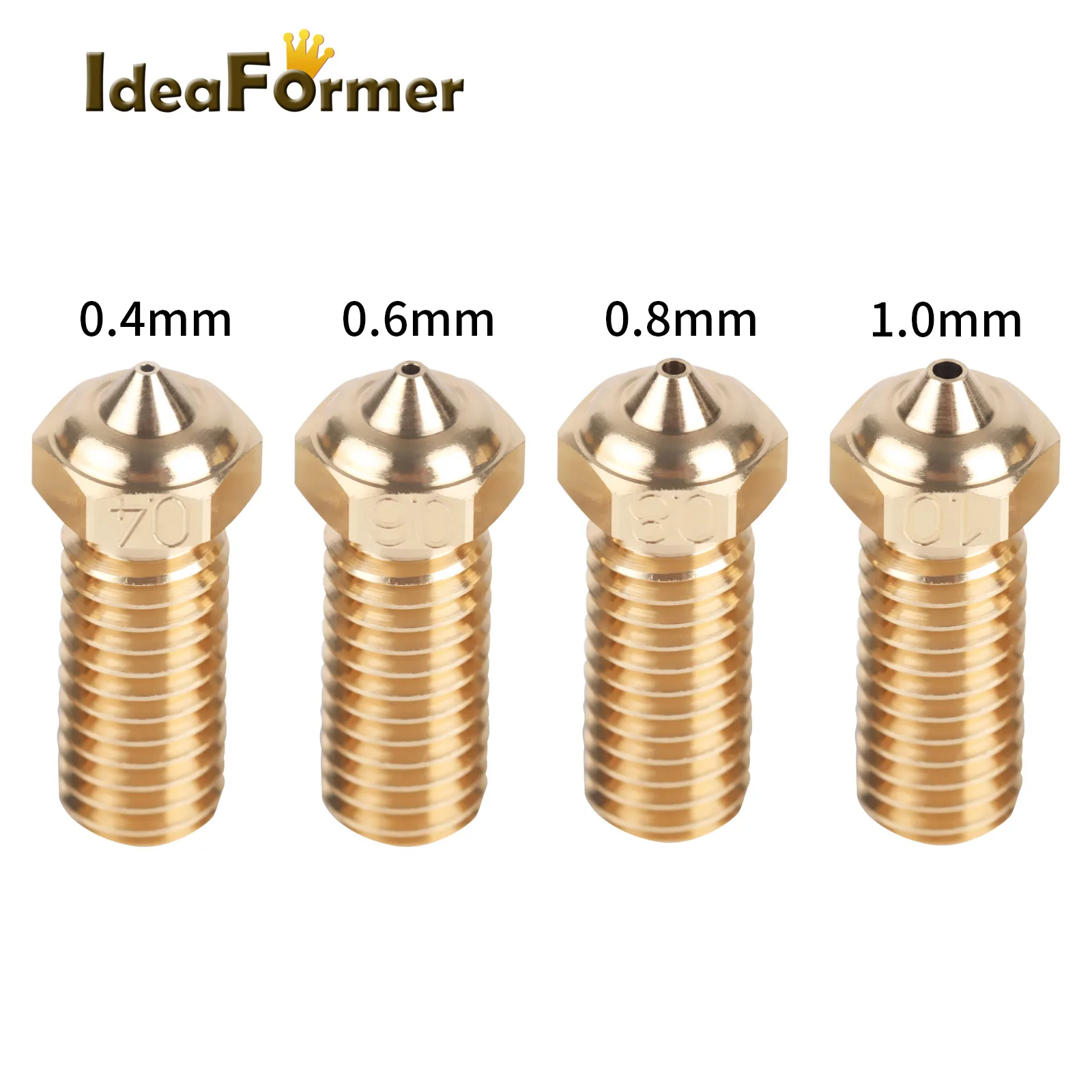 For QIDI Tech X-Plus 3, X-Max 3, X-Plus 3 Hotend Nozzle 1.75mm M6 for QIDI X Series 3D Printer 0.4 0.6 0.8 1.0 mm Brass Nozzle