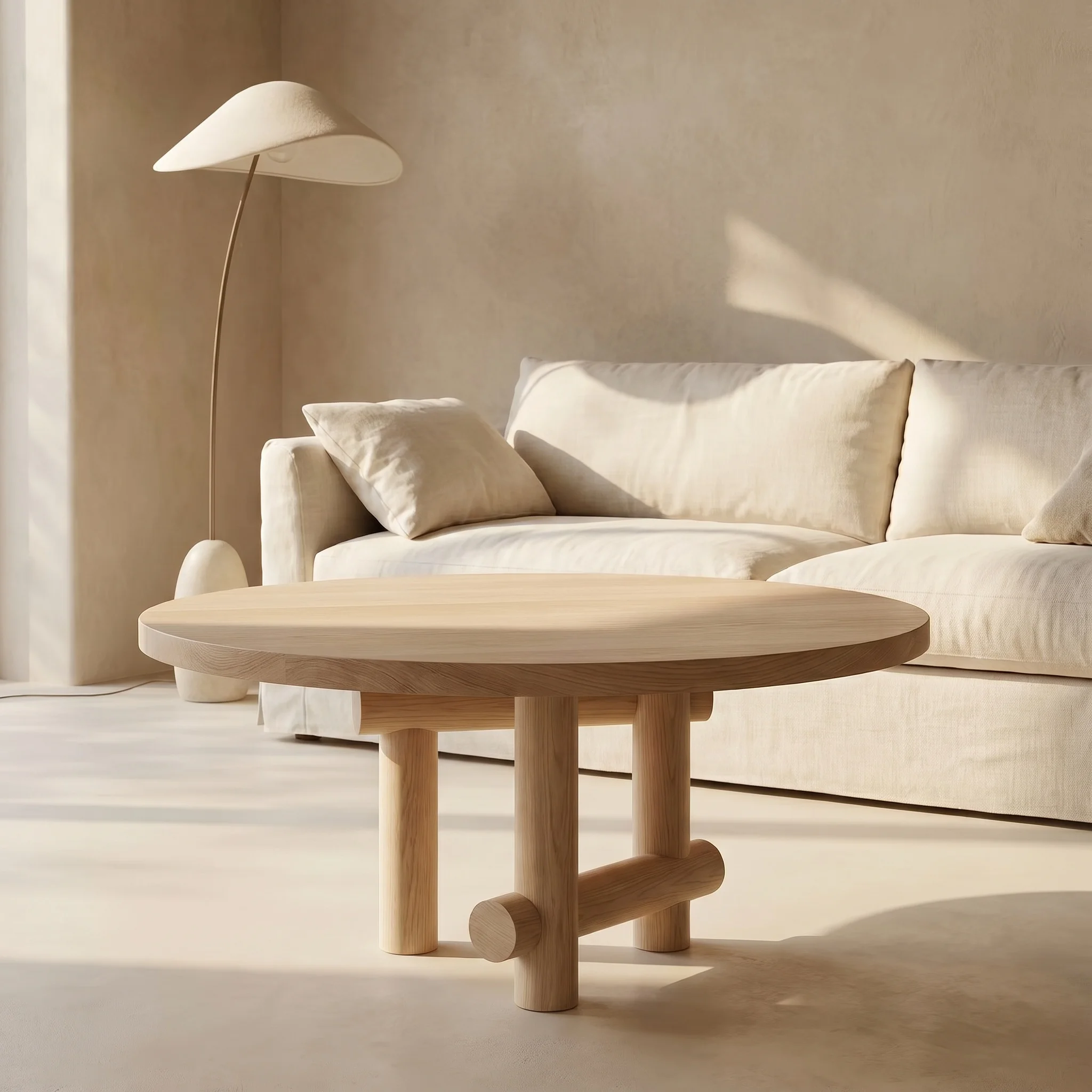 Movable wooden coffee table with modern minimalist design, suitable for living rooms, apartments, hotels