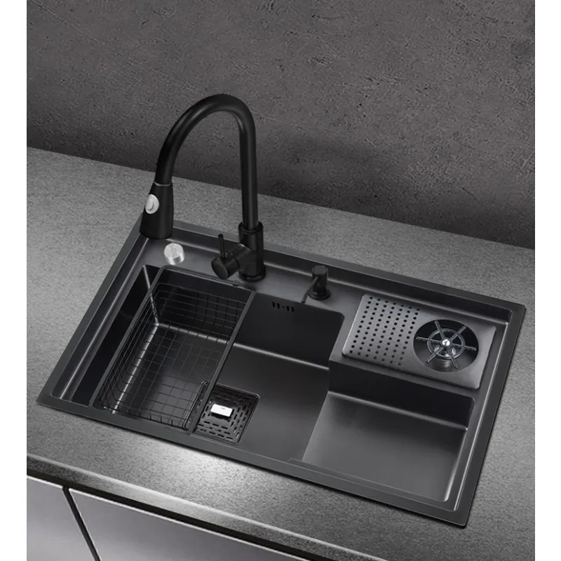 

Black Stepped Cup Washer Sink Single Sink Stainless Steel Vegetable Wash Basin Cafe