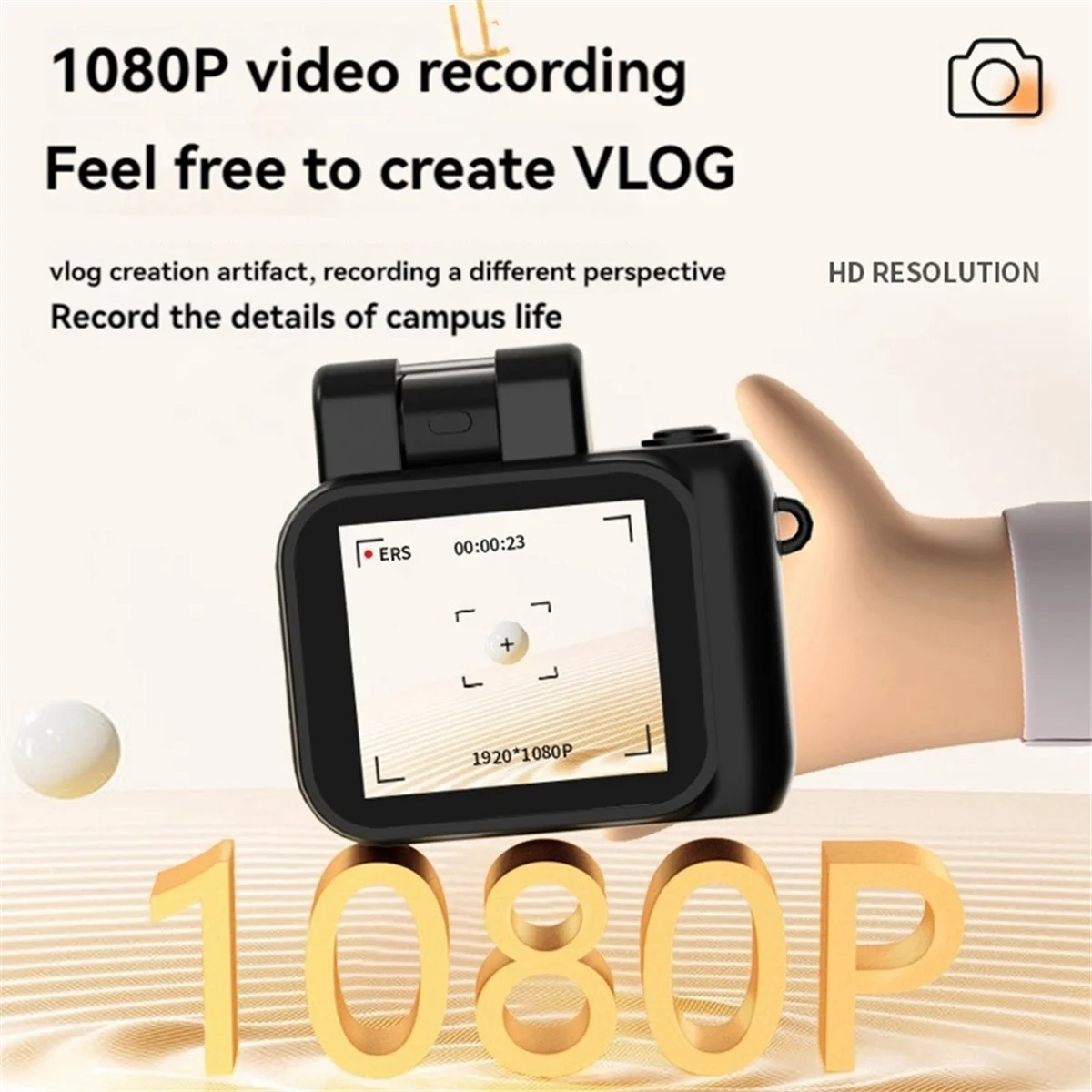 ABJG-HD1080P كاميرا صغيرة محمولة للجيب مع شاشة LCD وفيديو فلاش