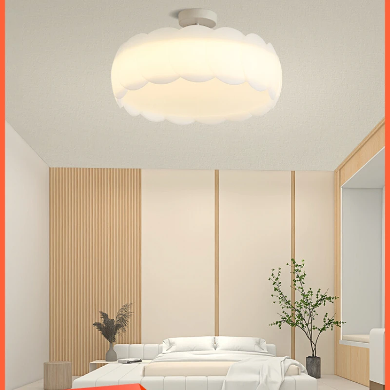 

Nordic round ceiling lamp creative art LED bedroom light simple modern warm net red study master bedroom lamp