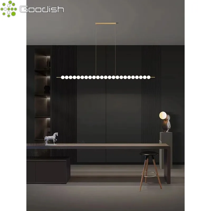 Modern Simplicity Nordic LED Pendant Lights String of Bean Brass White Ball Art Lamps for Living Room Home Decoration Chandelier