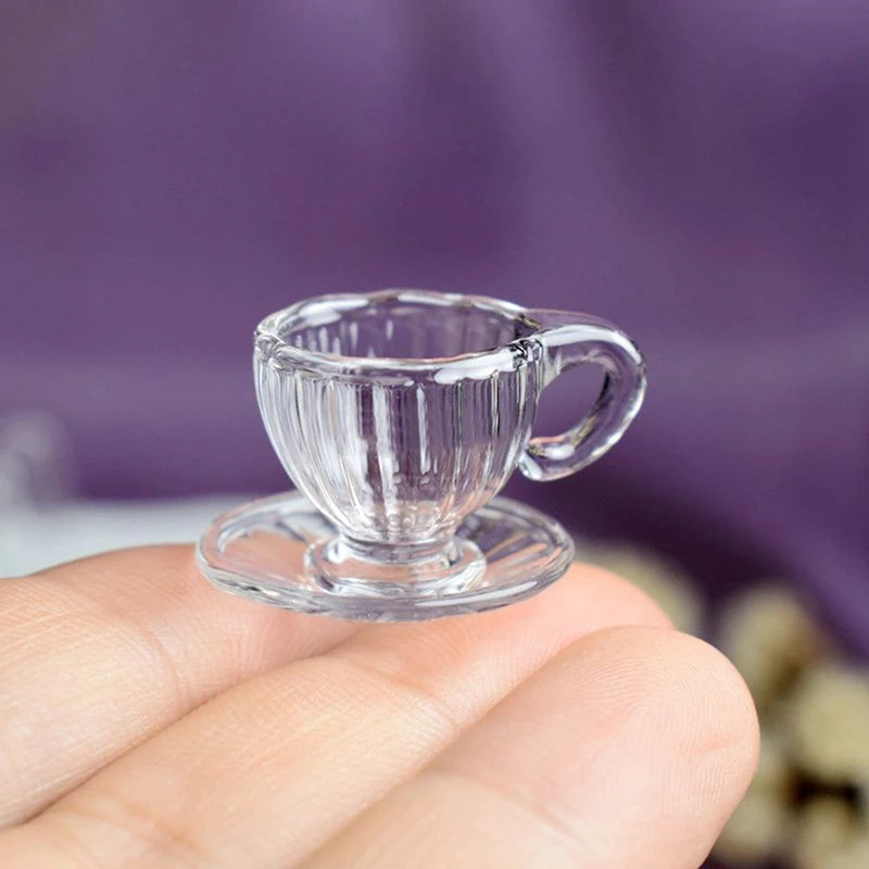 1:12 Dollhouse Mini Glass Tea/Coffee Cup Model Kitchen stoviglie decorazione accessori