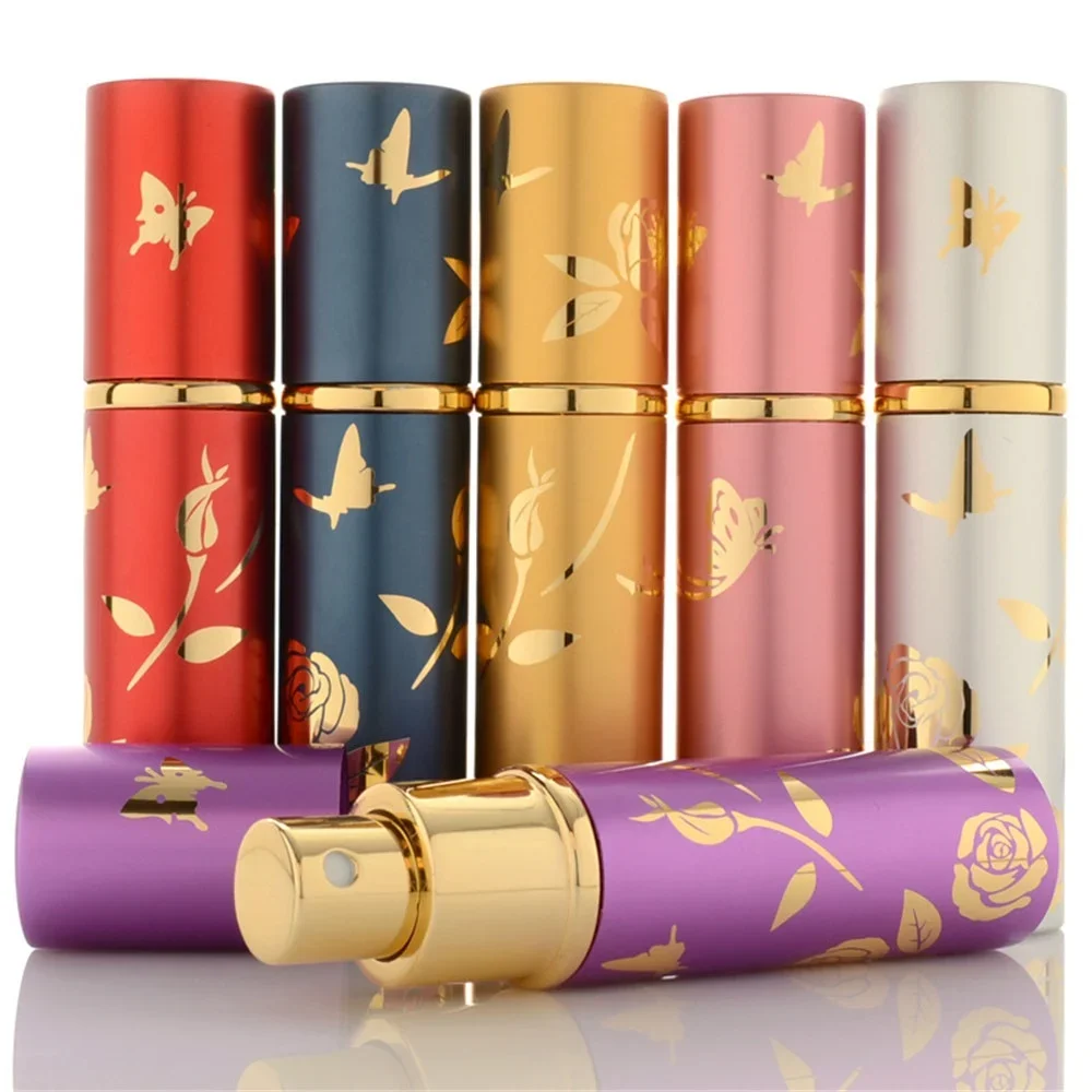 

10ml Portable Mini Refillable Perfume Bottle With Scent Pump Metal Aluminum Empty Cosmetic Containers Spray Atomizer