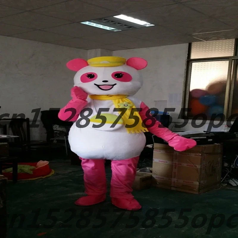 Pink Bear Mascot Costume Cosplay Animal Costumes Adult Cartoon Character Fancy Dress Outfit  Birthday Mask Party Halloween Event