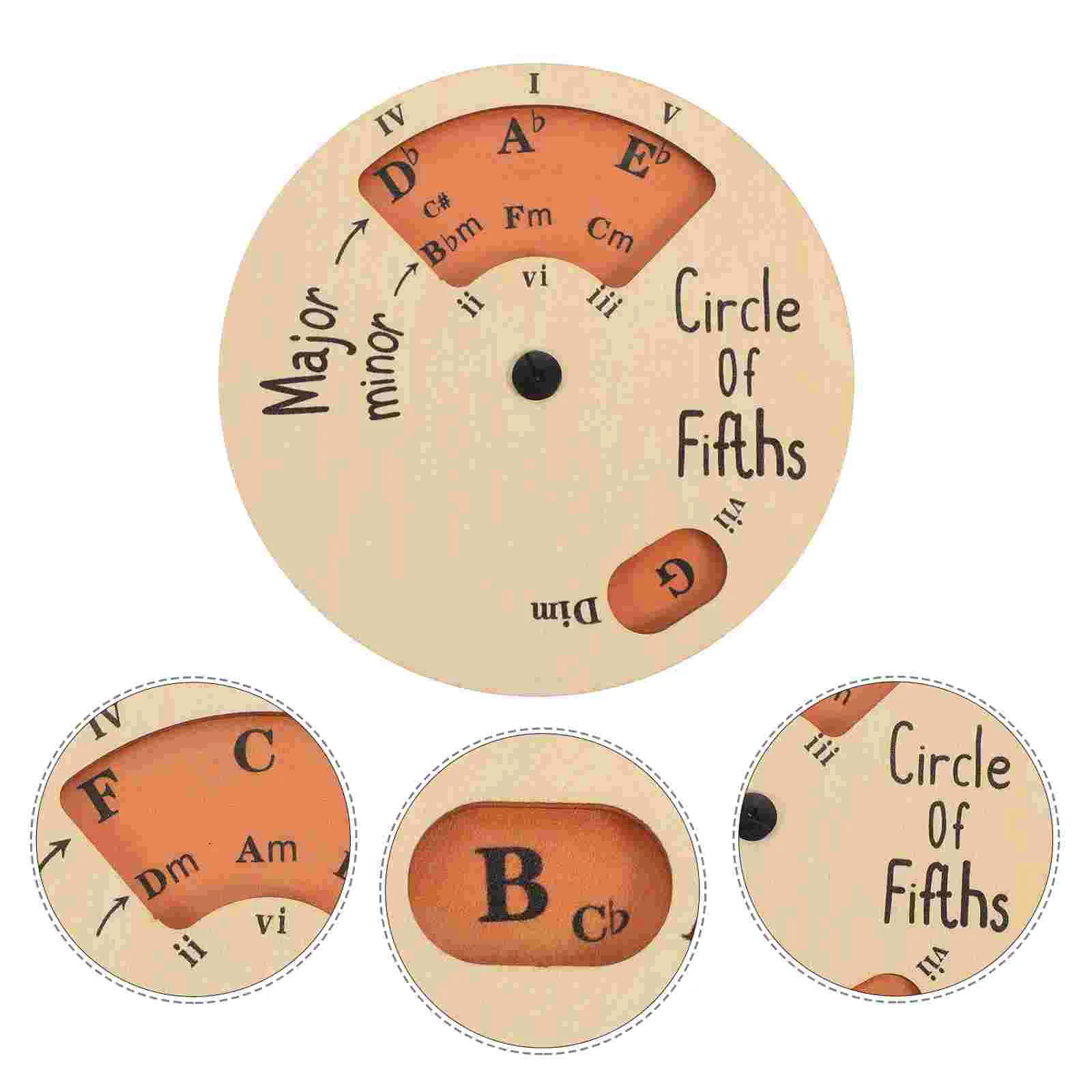 

Wooden Melody Tool Music Circle Wheel Chord for Musicians Color Guitar of Fifths