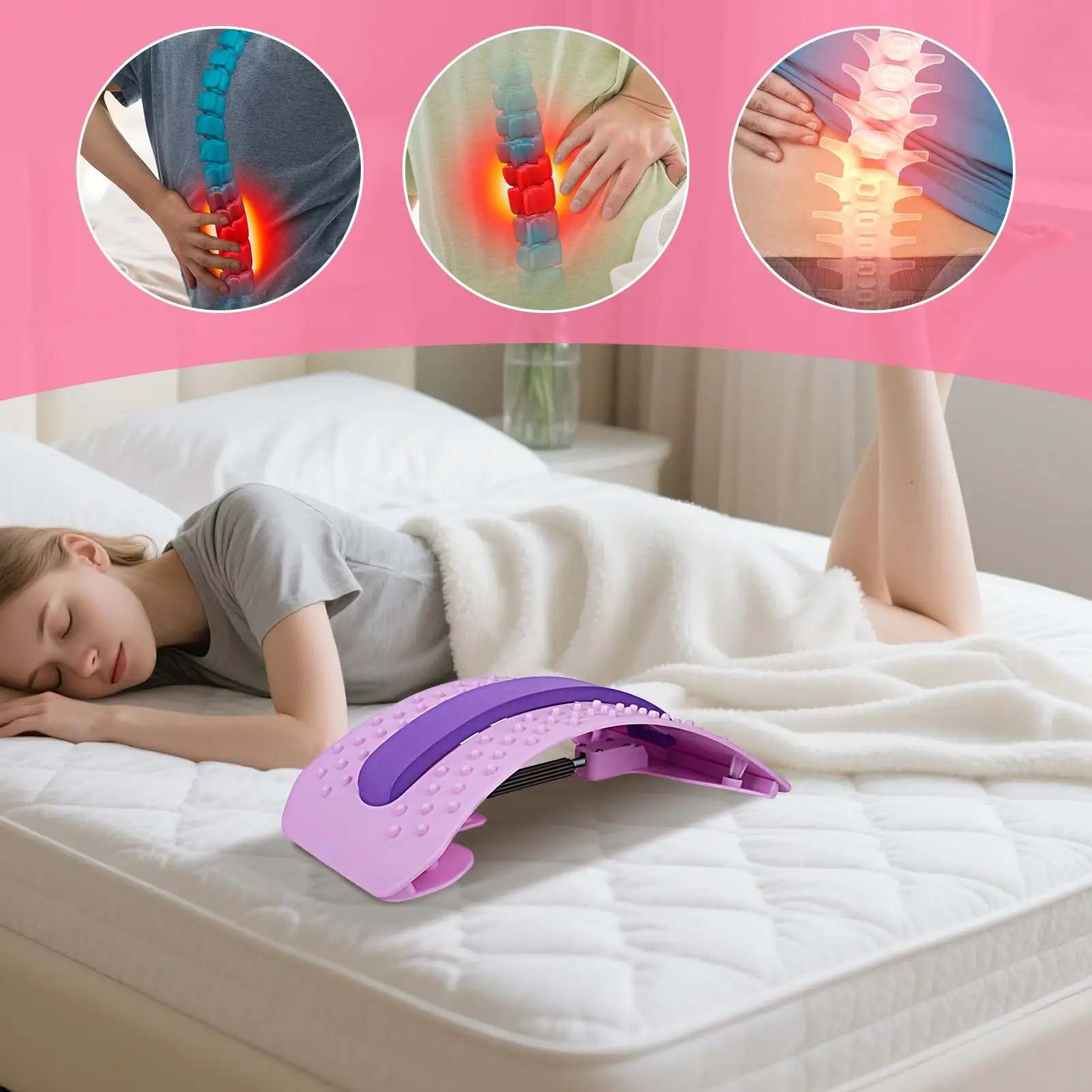 Lumbar Stretcher Waist Support Relieving Board Portable Post-workout Back Stretcher For Yoga Pilates Shoulder Neck Hip Calf