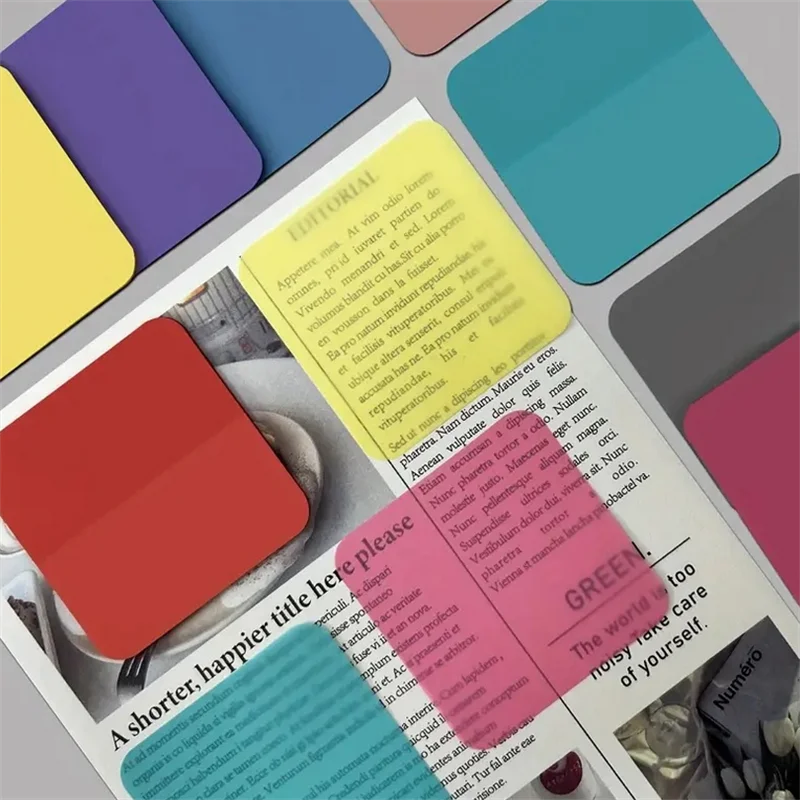 160 ورقة 4.5x4.5 سنتيمتر مقاوم للماء ذاتية اللصق ملاحظات لاصقة شفافة ملاحظات لاصقة شفافة للوازم المكتبية المدرسية #1