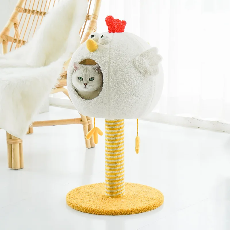 wood cat climbing frame small luxury chick Cluck Cat Tree Pet Lounge Climbing Frame Cat Scratching Posts