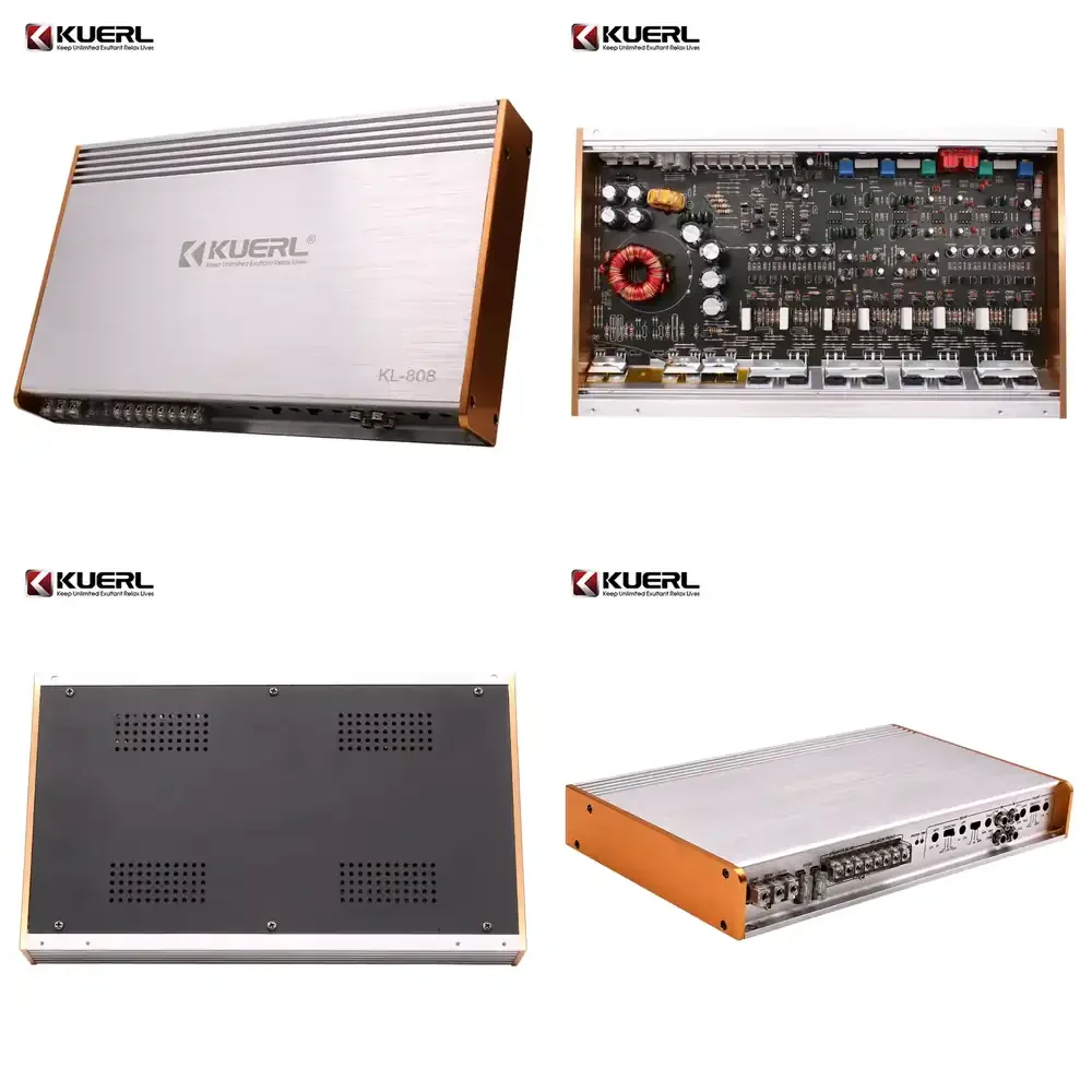 

Kuer Factory Wholesale Car Music Amplifiers 12V Amp Full Range 4 Channel Car Audio Amplifier KL-808
