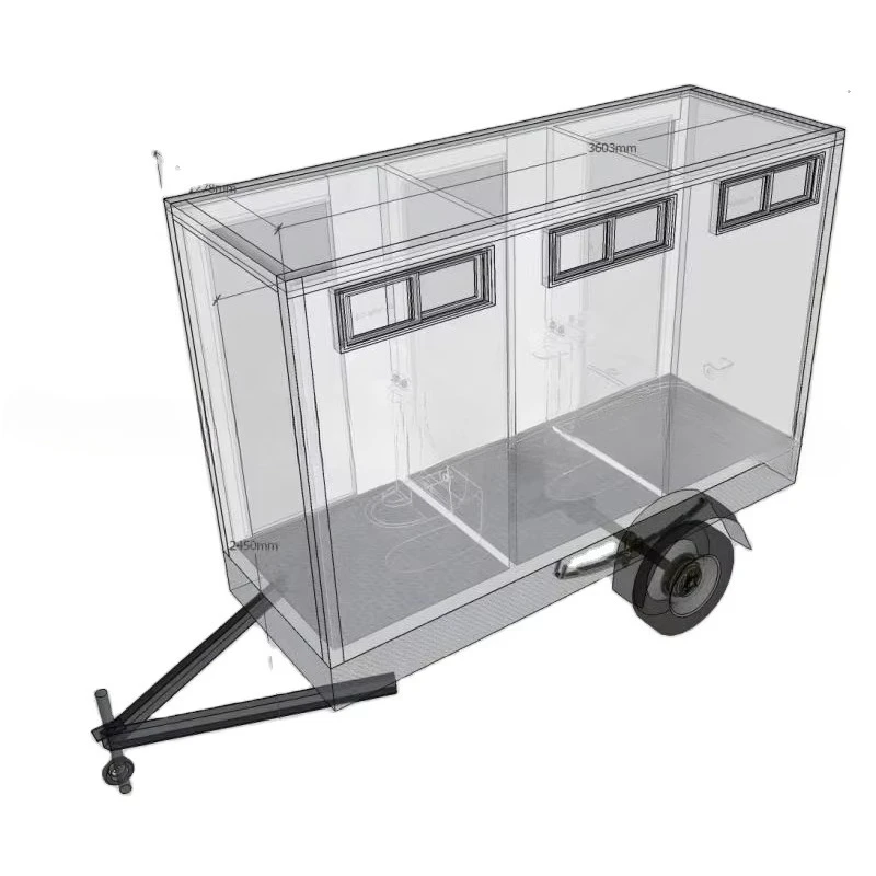 Men's and women's portable bathroom unit Shower and toilet VIP luxury trailer mounted toilet 3rd gear
