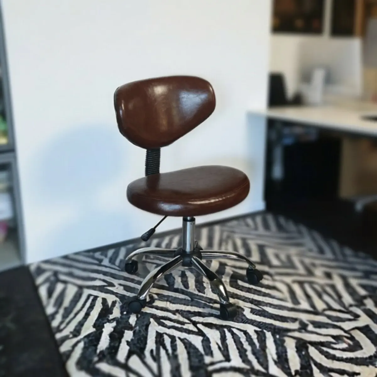 Swivel Office Computer Adjustable Chair Home Use Armless with Wheels Study Comfortable Long Sitting Small Waist Support Backrest