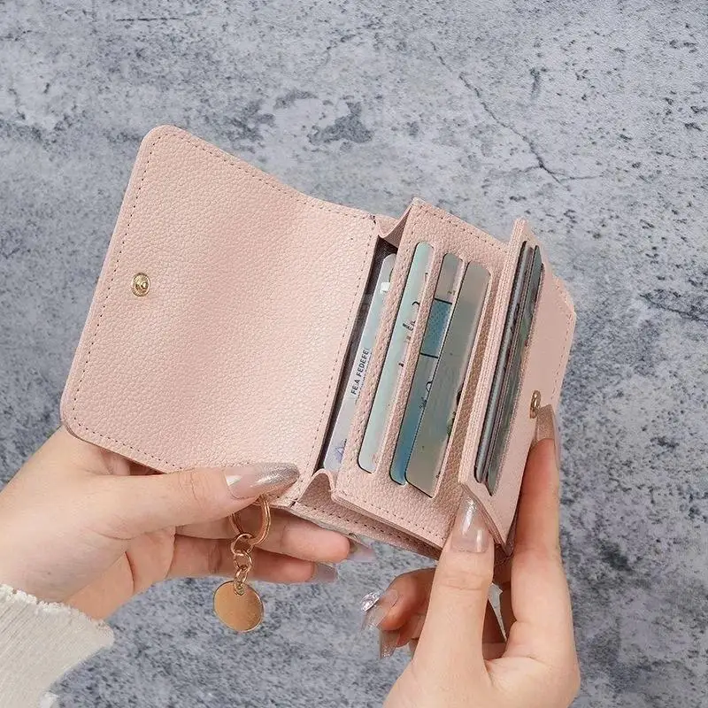 Stylish Women's Coin Storage Solution Korean Style Zipper Trifold Wallet for Everyday Fashion