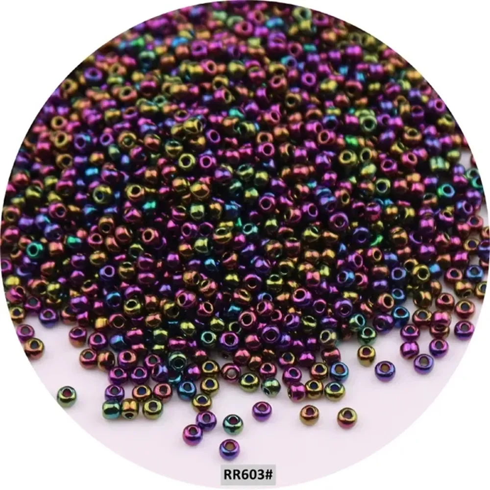 11/0 Japan Metallic Farben Glas Rocailles 2mm Uniform Bronze Überzogene Runde Spacer Glas Perlen Für DIY Charme Handwerk schmuck Machen – Detail 17
