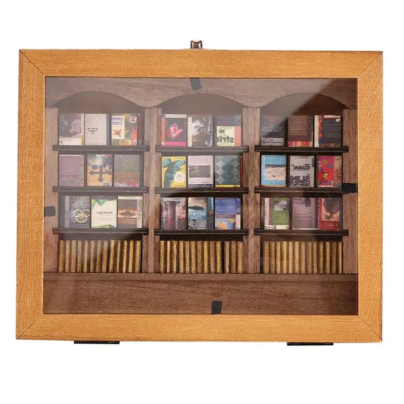 B50C Mini Bookshelf, Shake Away Your Anxiety Bookshelf, Miniature Bookshelf, Handmade Small Bookshelf Craft, Miniature Book