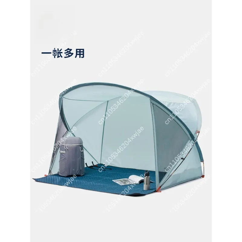ODCT 4 Person Family Dome Pop Up Tent Portable Half Open Sun Shelter Outdoor Camping Beach Anti UV Foldable Shade Canopy