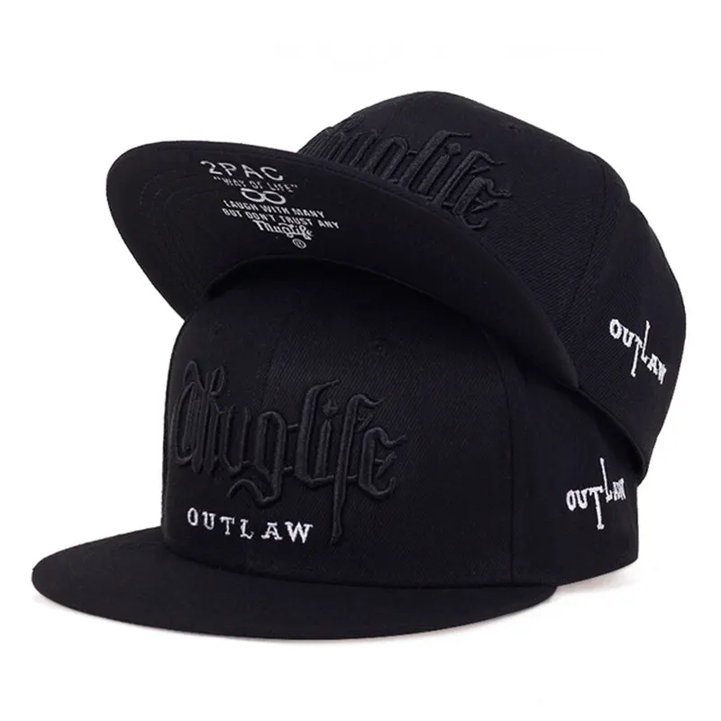 2024 Fashion Fastball CAP Thuglife Embroidery Hiphop Baseball Cap Snapback Hat Adult Outdoor Casual Sun Casual Bone Dropshipping