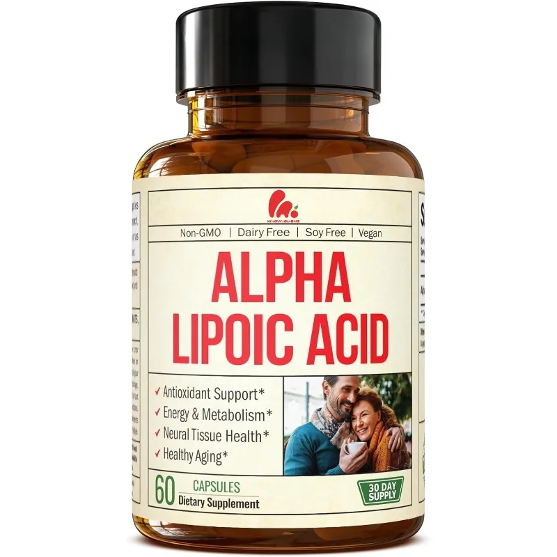 

Альфа-липоевая кислота - 650 мг ALA, добавка для антиоксидантной защиты и здорового старения, 60 капсул