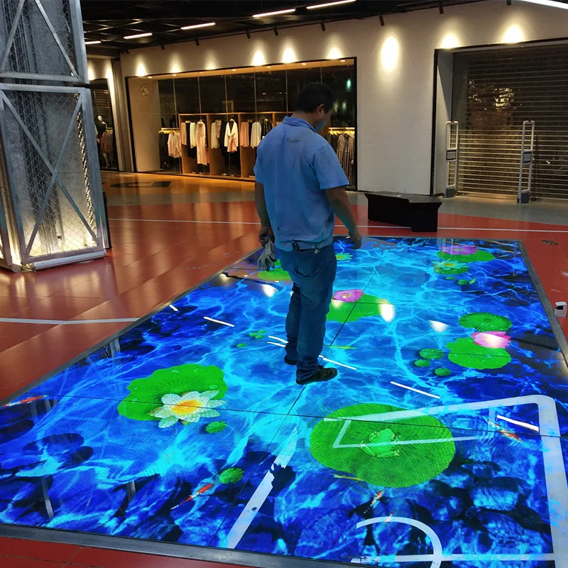 High Quality IP67 Waterproof LED Dance Floor Panels Interactive Tile Screen for Shopping Mall Wayfinding Education High